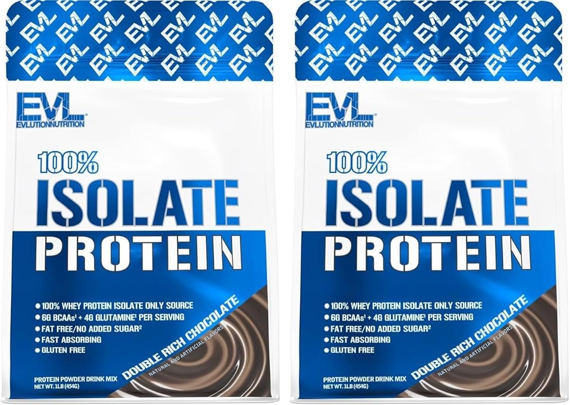 Evlution Nutrition 100% Whey Isolate, Double Rich Chocolate, 25g Prote