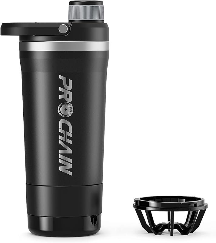 PROCHAIN 24oz Insulated Stainless Steel Shaker Bottle with Storage - L