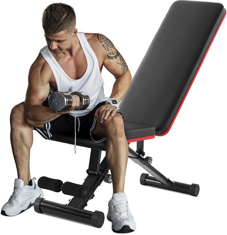 OLIXIS 795lbs Foldable Adjustable Weight Bench for Home Gym Full Body 