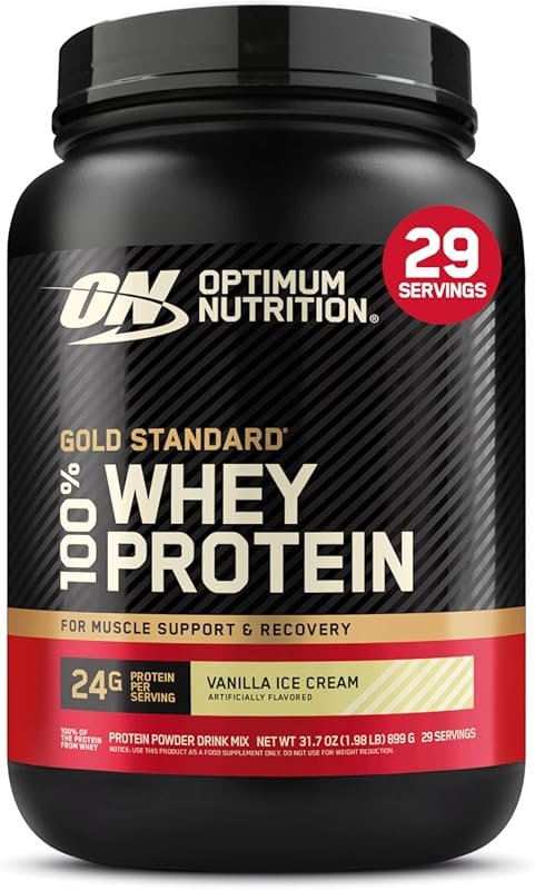 Optimum Nutrition Gold Standard 100% Whey Protein, Vanilla Ice Cream,