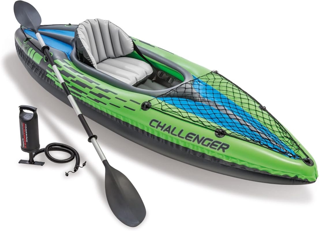 INTEX Challenger Inflatable Kayak with Deluxe Paddles, Pump & Adjustab