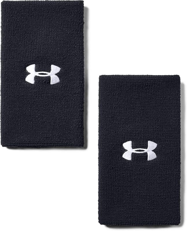 Under Armour Adult 6-Inch Performance Wristband 2-Pack – Moisture-Wick