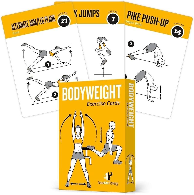 NewMe Fitness Bodyweight Workout Cards, Beginner-Friendly Training Gui
