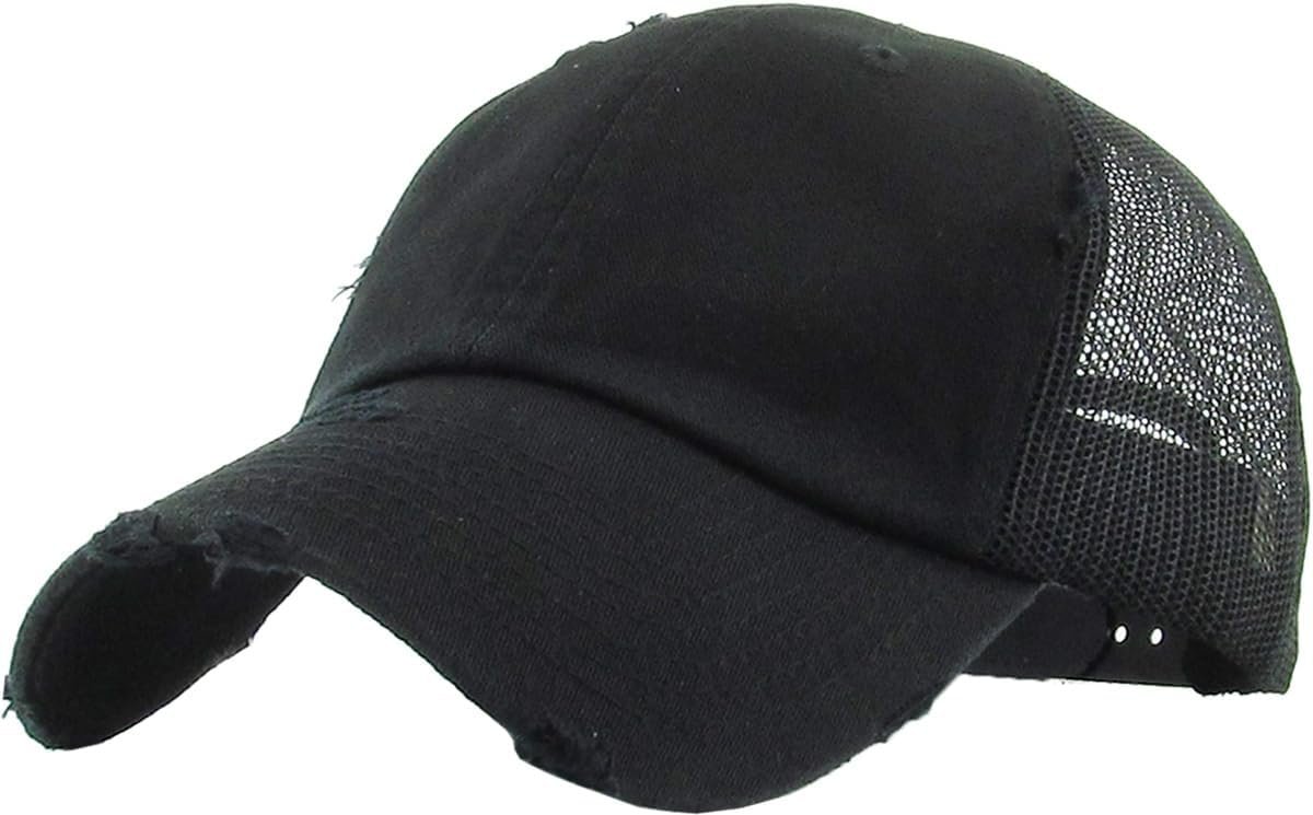 Vintage Washed Distressed Cotton Dad Hat Adjustable Unisex Headwear