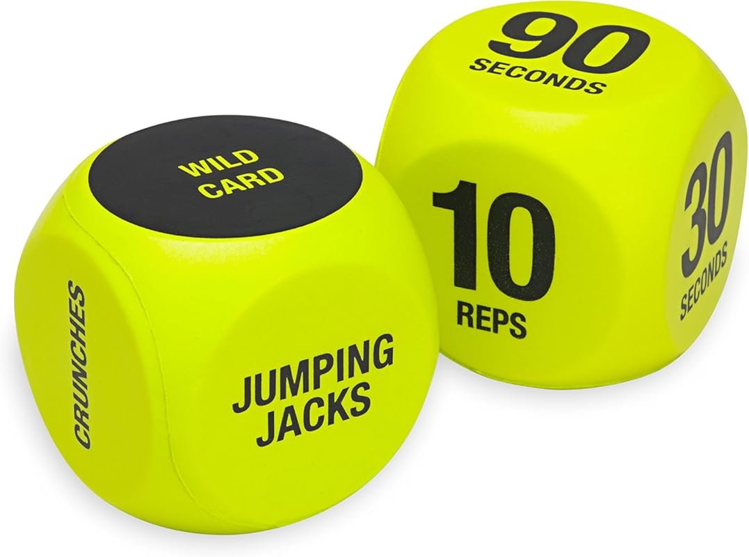 SPRI 6-Sided Exercise Dice Game for Group Fitness Classes Push Ups Squ