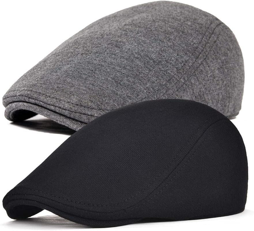 FEINION Men Cotton Newsboy Cap Soft Fit Cabbie Hat for Classic Style