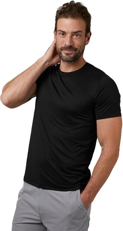 32 Degrees Men's Anti-Odor Cool Classic Crew T-Shirt with 4-Way Stretc