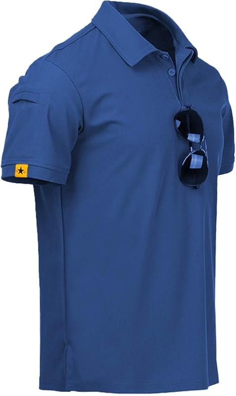 ZITY Mens Tactical Short Sleeve Golf Polo - Athletic Moisture Wicking