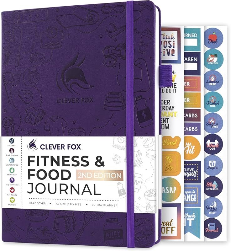 Clever Fox Fitness & Food Journal with Calendars & Trackers for Diet &