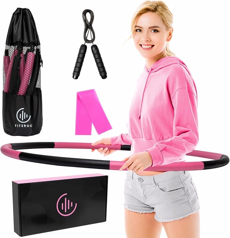 Weighted Fitness Hoop for Adults with 2.8 lb Weight, 8 Detachable Sect