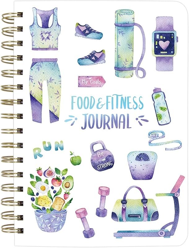 Ceiba Tree Food & Fitness Journal Hard Cover for Weight Loss & Health 