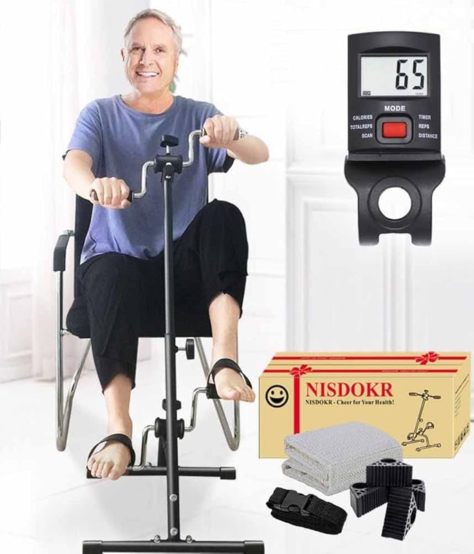 Adjustable Pedal Exerciser Bike for Seniors: Arm Leg Hand Knee Total B