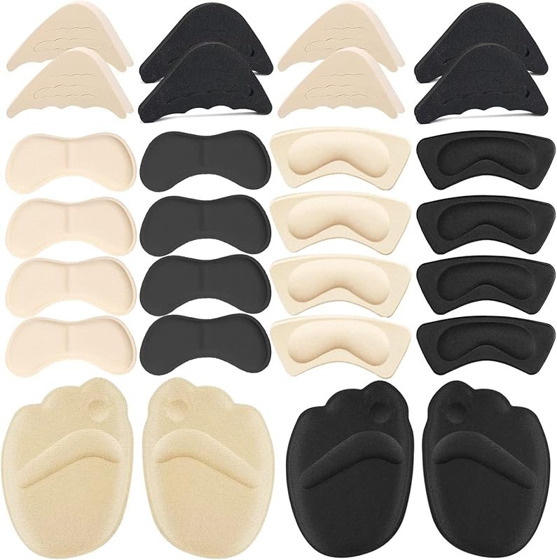 16-Pair Shoe Fillers with Toe Inserts – Stops Slippage in Too-Big Wome