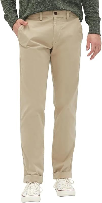 Gap Men's Essential Straight Fit Khaki Chino Pants for Comfortable Eve