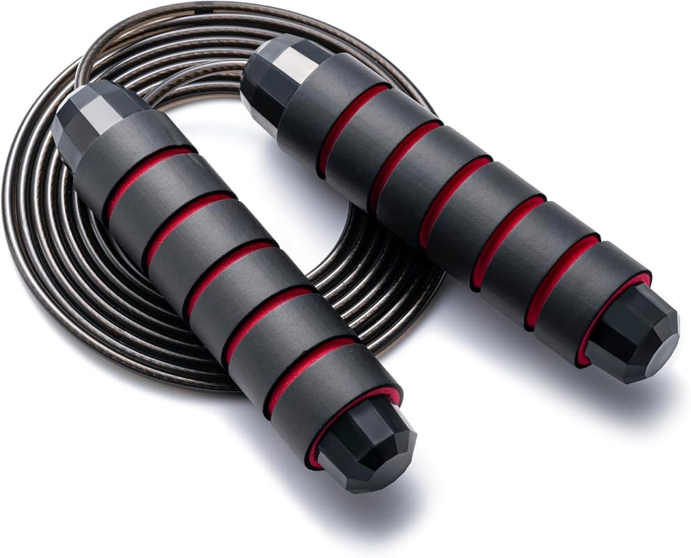 BOOMIBOO Adjustable Tangle-Free Jump Rope with Ball Bearings for Rapid