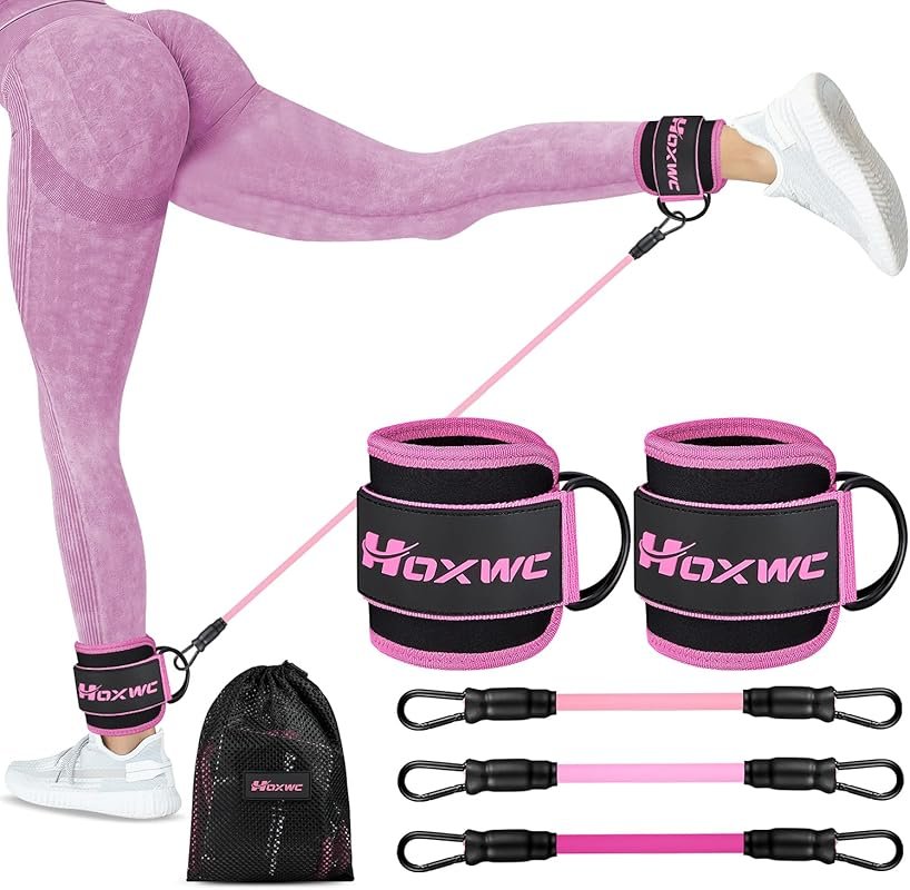 HOXWC Ankle Resistance Bands with Cuffs for Leg Booty Kickbacks Hip Bu