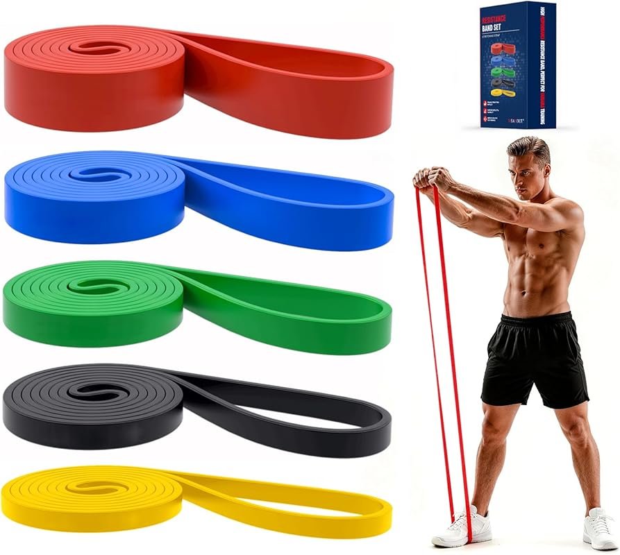 Pull Up & Resistance Bands Set for Men & Women – Ideal for Stretching,