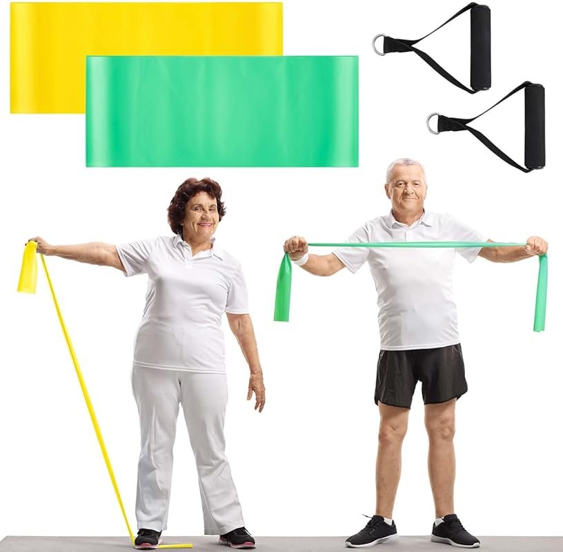 2 Pcs Resistance Bands with Handles for Seniors - Chair Exercise Physi
