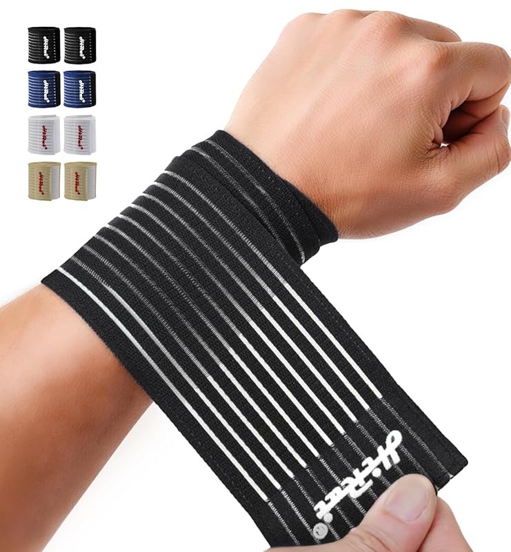 HiRui 2-Pack High-Elastic Wrist Support Straps with Compression Bandage