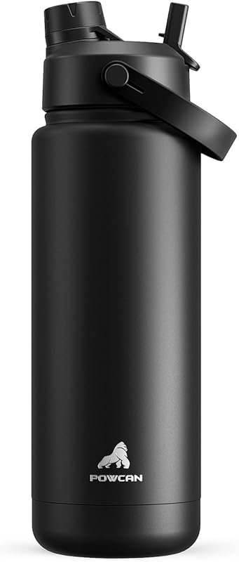 POWCAN 32 oz Insulated Water Bottle with 2-in-1 Lid, Keeps Cold 24H, Leak-Proof, BPA-Free for Sports Gym Travel