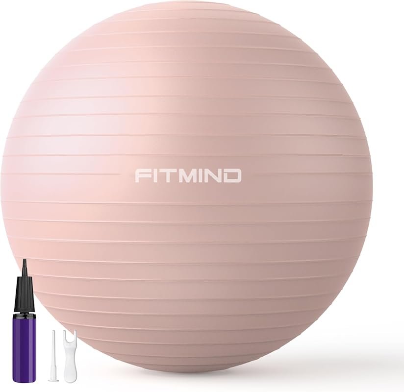 FITMIND Anti-Burst Extra Thick Yoga Ball in 22in/26in/30in for Pregnan