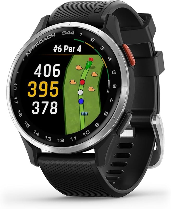 Garmin Approach S44 Golf GPS Smartwatch with AMOLED Display, Silver Be