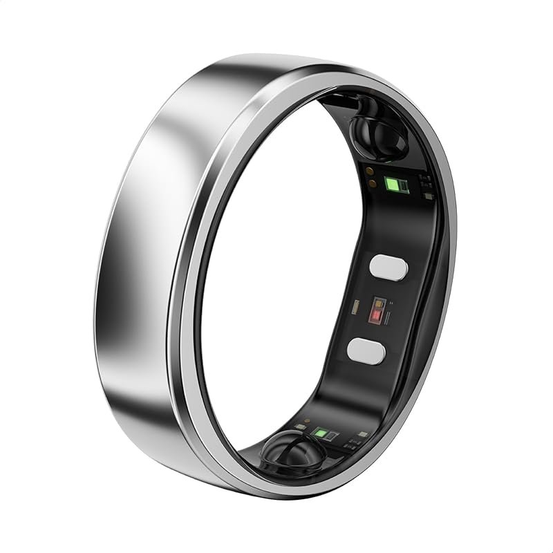 Ultra-Thin AI Smart Ring with 10-Day Battery, Fitness/Sleep/HR/Stress 