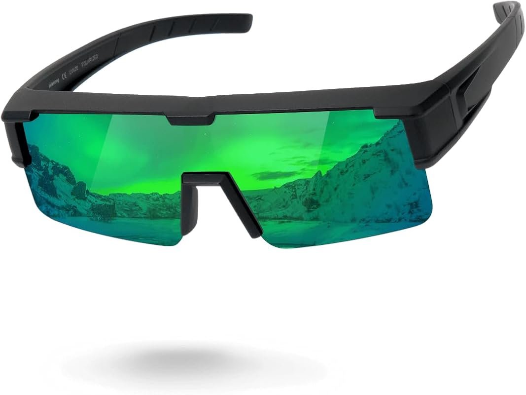 Meeloog Polarized Wrap-Around Sunglasses for Men & Women with UV Prote