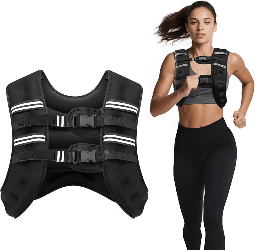 Ragebby Weighted Vest, 6-30lb Adjustable Fit, Reflective Stripe for Me