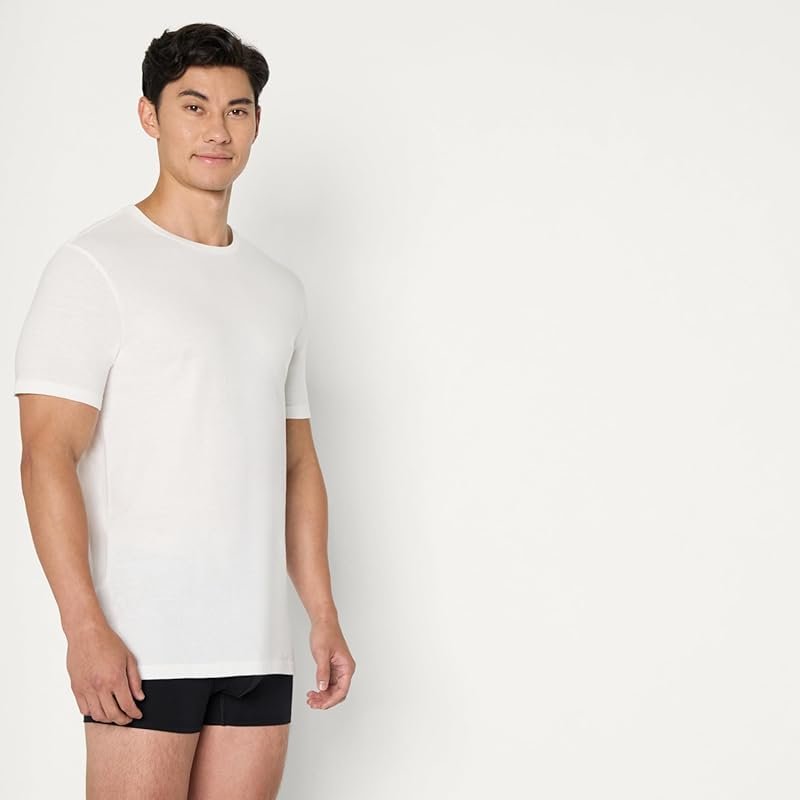 Amazon Essentials Men's Slim Fit Cotton Crew Neck Undershirts for Comf