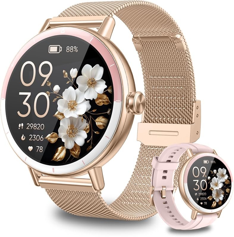 KEEPONFIT Smart Watch, IP68 Waterproof, Bluetooth Calls, Heart Rate/Sp