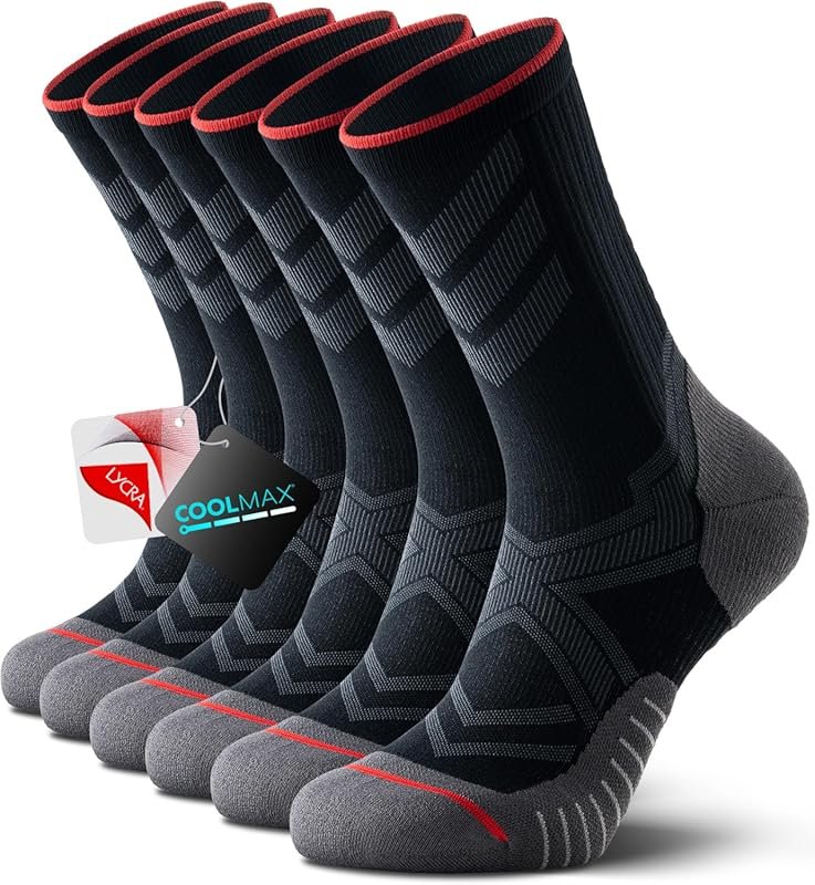 Ruixue CoolMax Running Crew Socks for Men & Women – Moisture-Wicking &