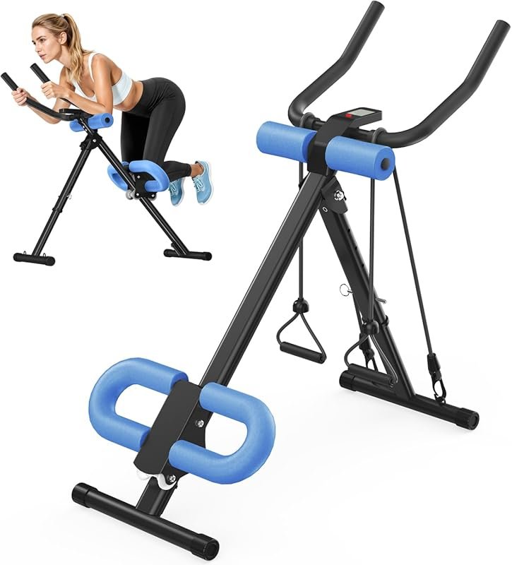 4-in-1 Adjustable Foldable Ab Machine for Home Gym Core Stomach Workou
