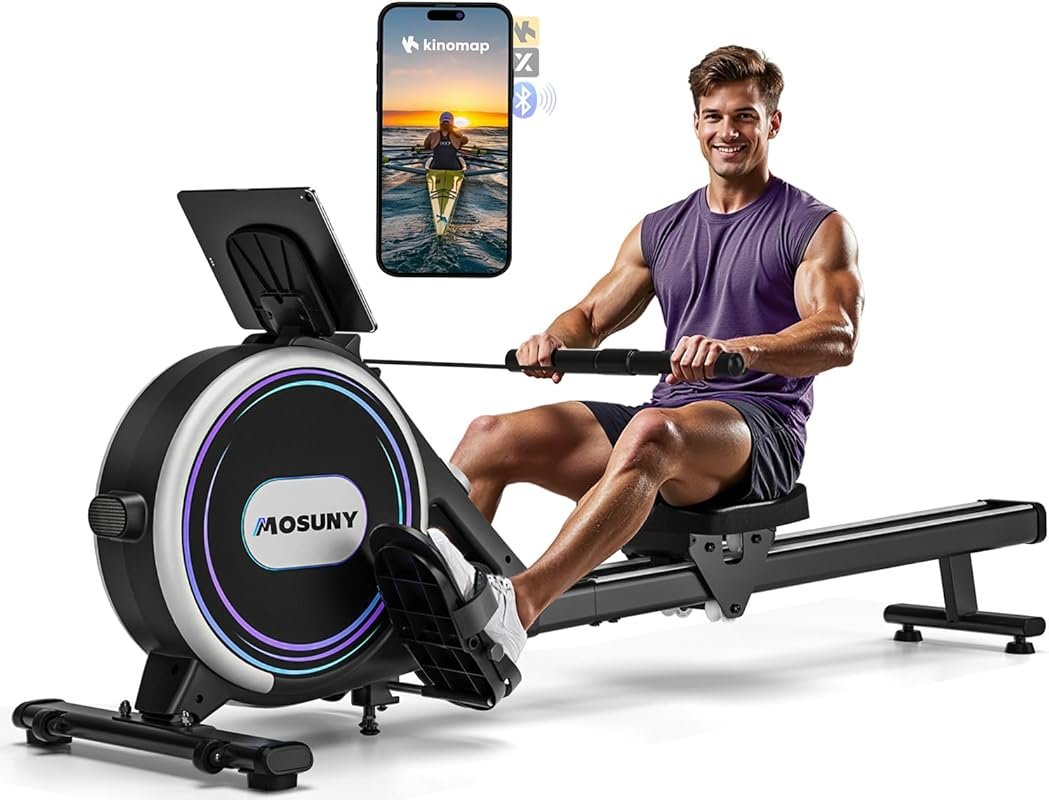 Magnetic Rowing Machine with 32-Level Resistance, App Supported & Dual