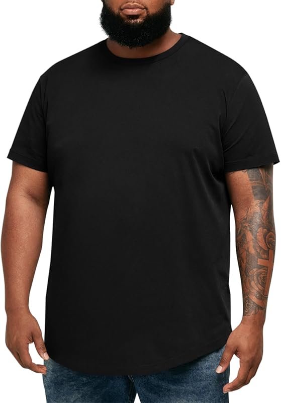 Runcati Men's Big & Tall Short Sleeve Hipster T-Shirt, Crew Neck Casua