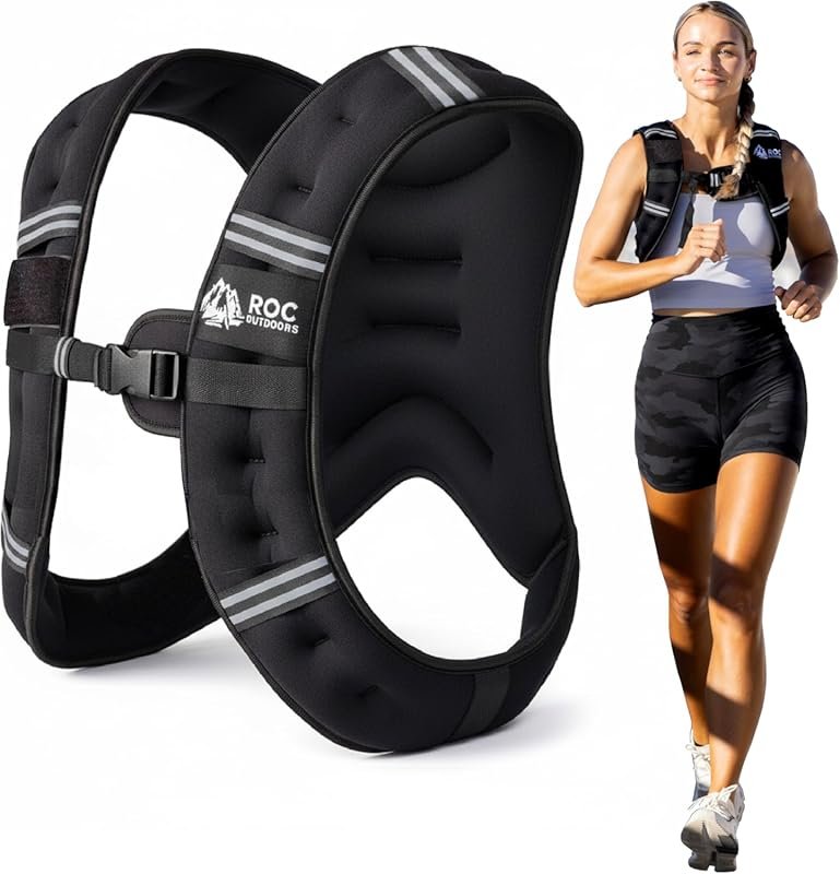 Roc Outdoors Weighted Vest with Rub-Free Tech, 5-30lb Adjustable Fit, 