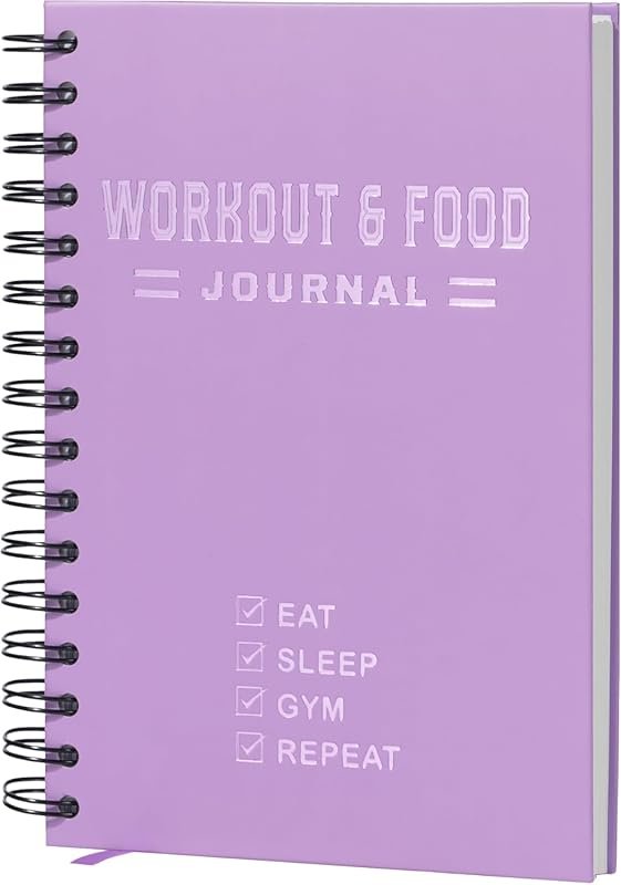 Hardcover Nutrition & Workout Journal for Men & Women to Track Diet & 