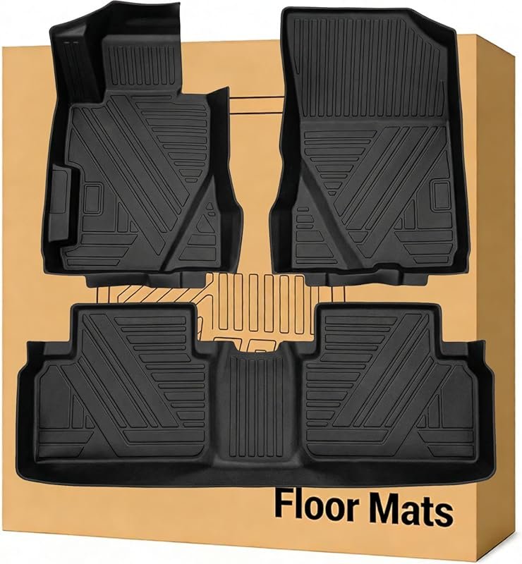 All-Weather TPE Floor Mats for Honda Civic Sedan 2006-2011, Anti-Slip 