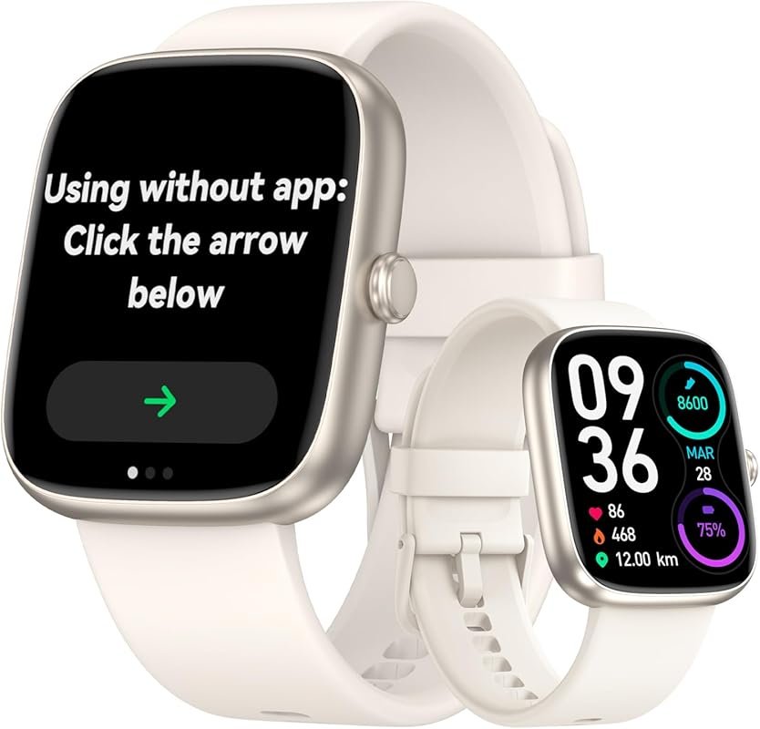 DAVIKO Senior Smart Watch Large Font No App, Waterproof Pedometer Step