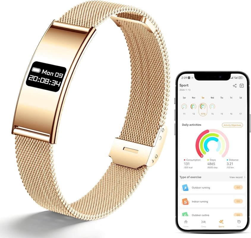 Smart Fitness Tracker for Men & Women with Heart Rate, SpO2, Sleep & S