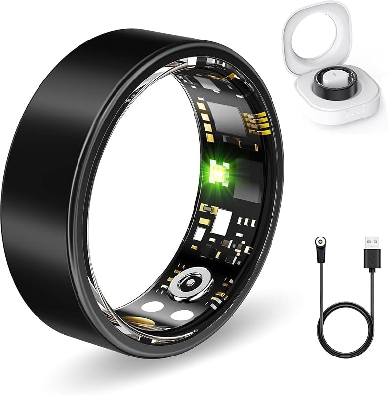 IP68 Waterproof Smart Fitness Ring for Women Men Heart Rate SpO2 HRV S