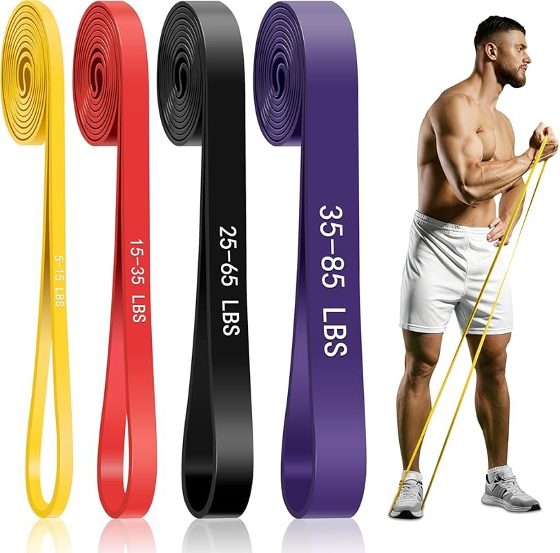 4-Level Pull Up Assistance Resistance Bands for Full-Body Workouts, Ph