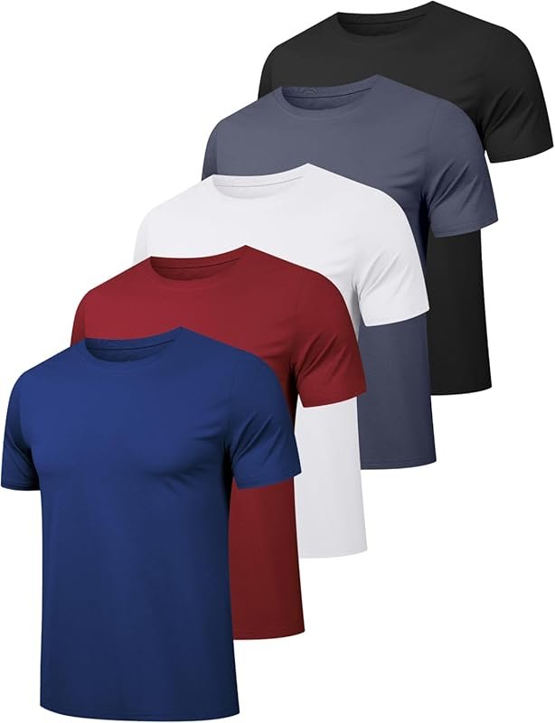 OYGSieg Workout Shirts for Men: Quick Dry Short Sleeve Athletic Tops f