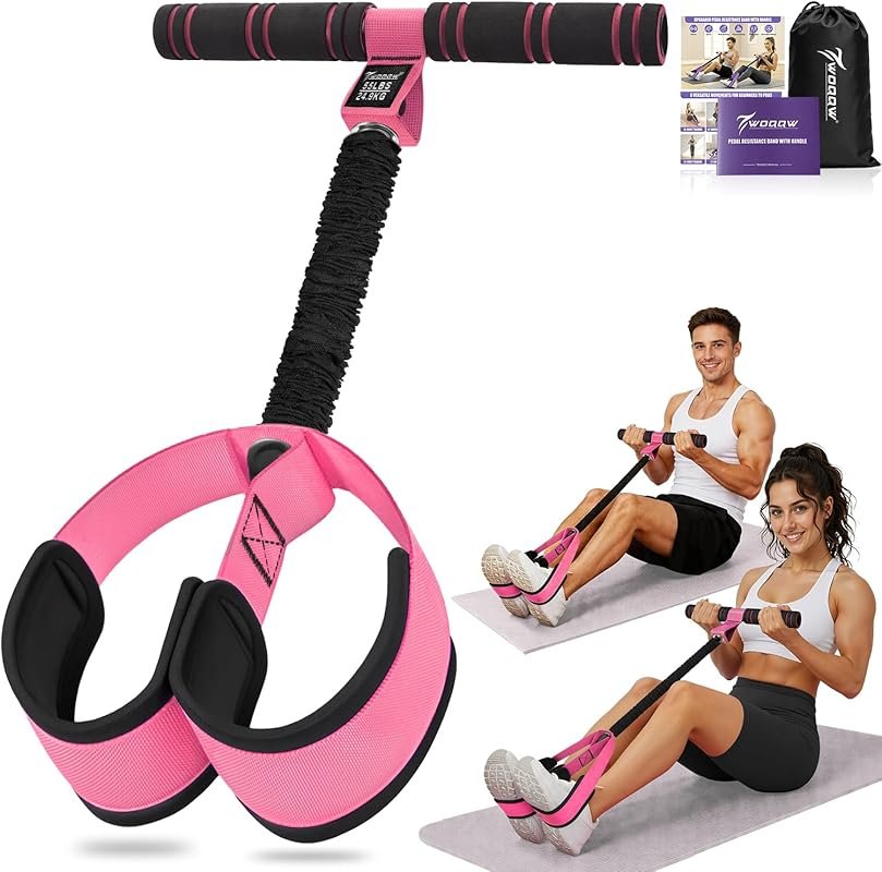 Upgraded Foot Pedal Resistance Bands with Handles for Core & Full Body