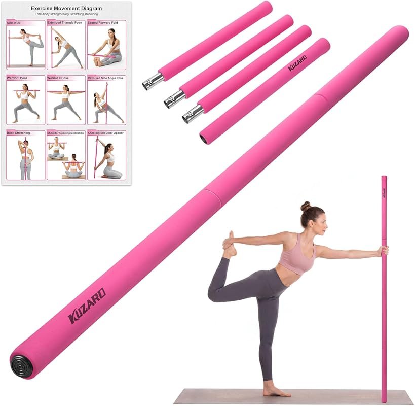 58 Inch Adjustable Yoga Mobility Stick for Stretching & Posture Correction