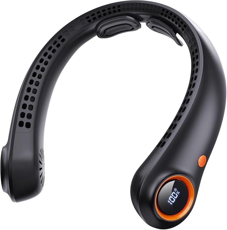 Portable Neck Fan with 5000mAh Battery, 5 Speeds & Bladeless Design fo