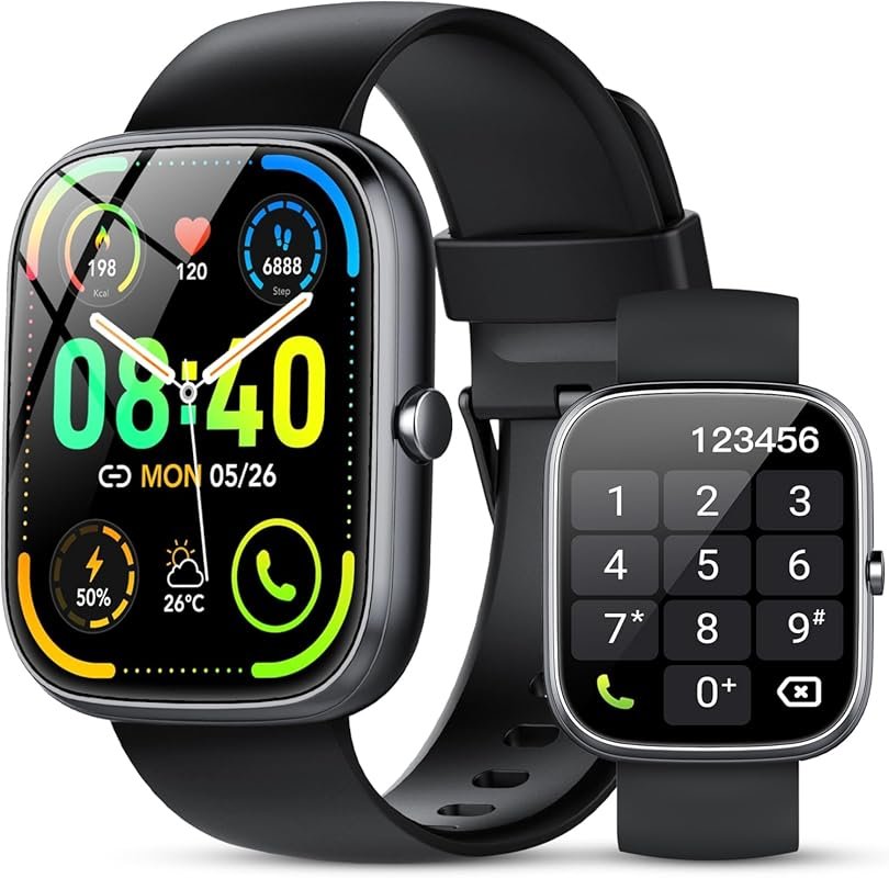 HD Smart Watch for Men/Women with Call Function, Heart Rate, Sleep Monitor, IP68 Waterproof, 115+ Sports Modes
