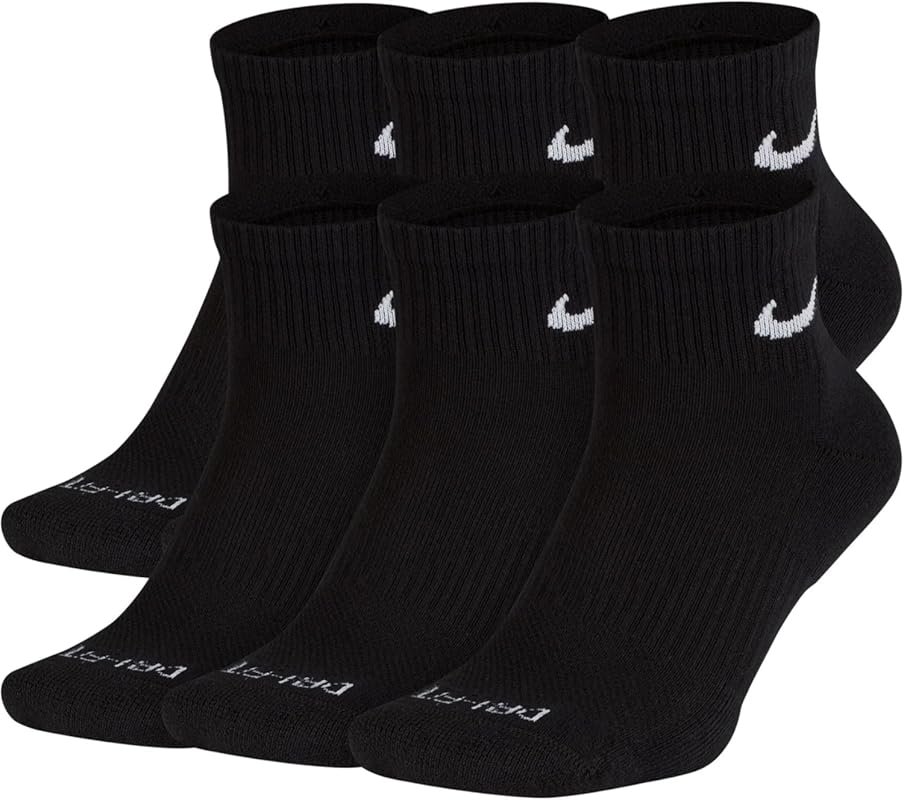 Nike Everyday Plus Dri-FIT Cushioned Ankle Socks – 6 Pack for Training