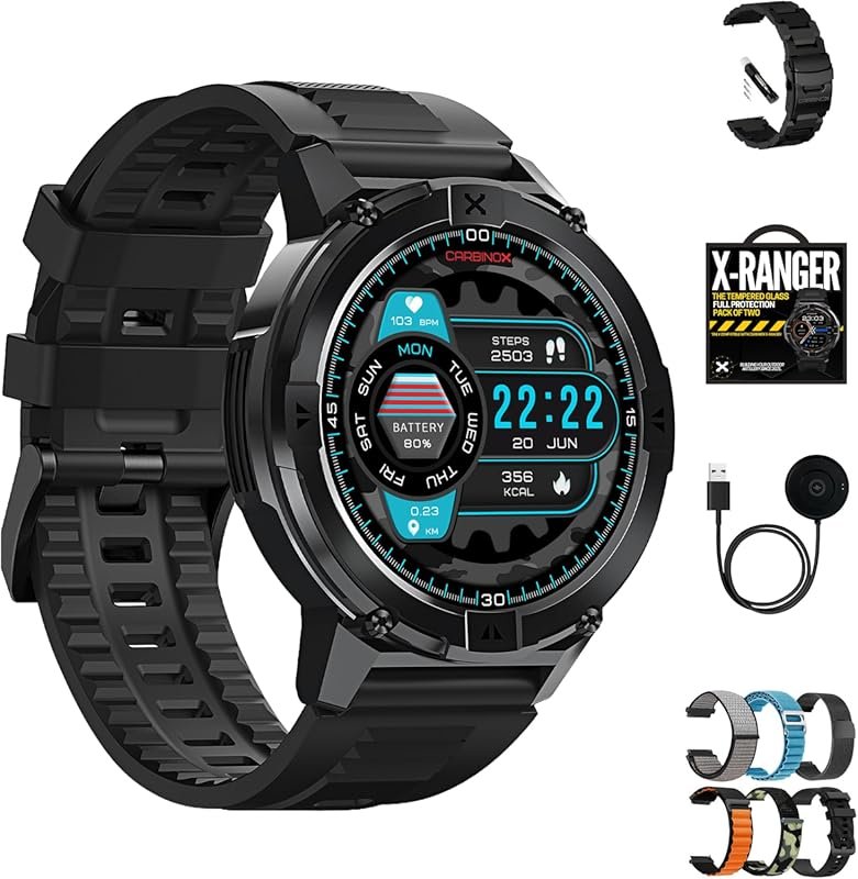 CARBINOX X-Ranger Smartwatch for Calls, Rugged IP69K Waterproof Fitnes