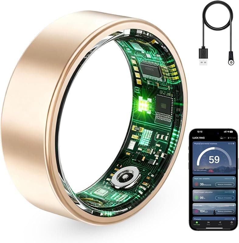 Smart Ring Fitness Tracker Women Men: Heart Rate HRV Sleep Monitor 10A